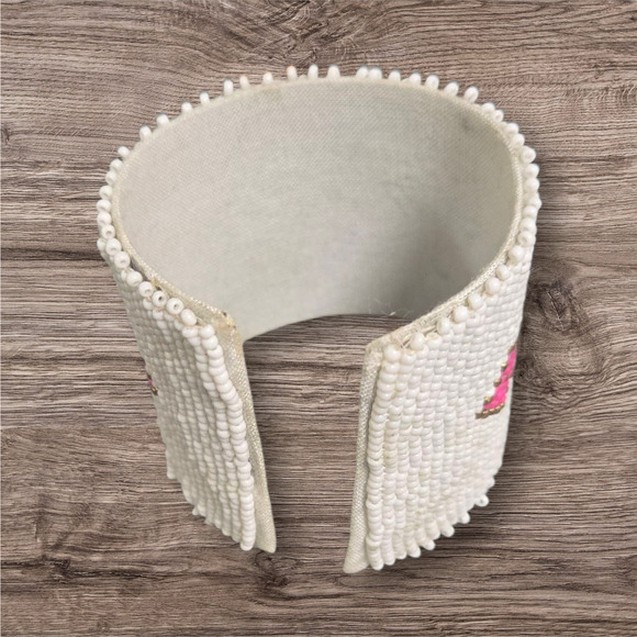 Laura Park white and pink beaded bangle NWT - Picture 3 of 9